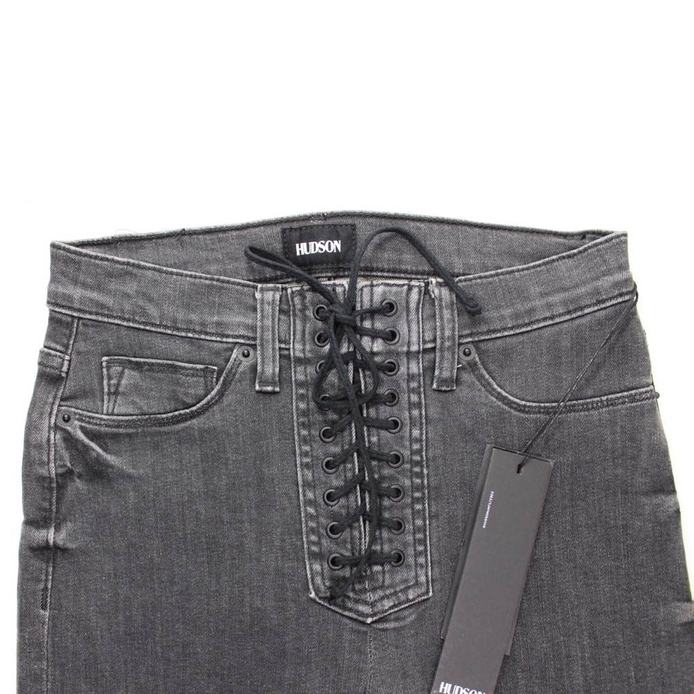 Hudson High-Rise Vintage Wash Lace-Up Flare Crop Boot 25 - Picture 5 of 10